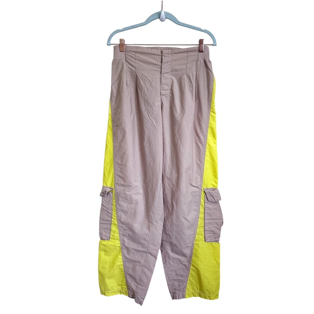 Free People FP Movement Womens Cargo Parachute Pants Medium Colorblock Utility